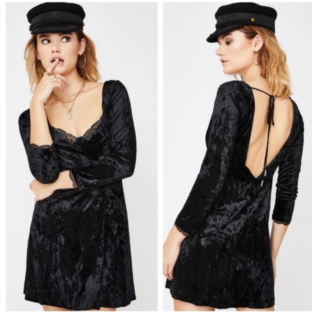 FREE PEOPLE Kat Velvet Mini Dress
